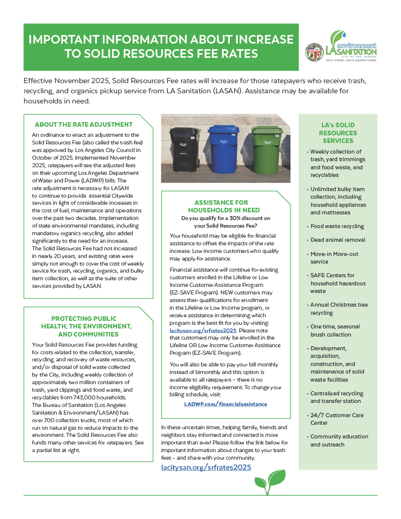 LASAN Solid Resources Fee - Fact Sheet