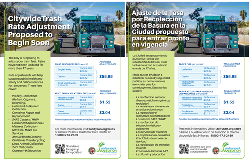 Citywide Trash Rate Adjustment Flyer